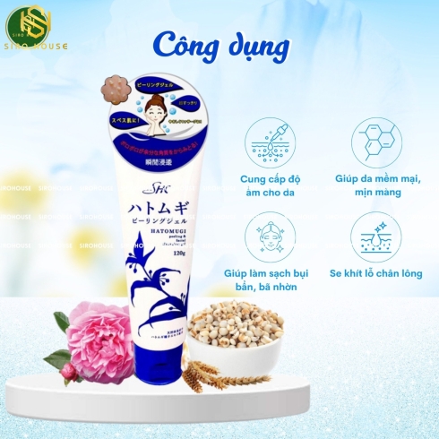 Tẩy Tế Bào Chết HATOMUGI Peeling & Facial Cleansing Gel 120g