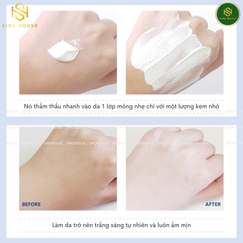 Kem dưỡng trắng nâng tone PEKAH Melting Snow Whitening Cream Milk Protein Extract 50mL