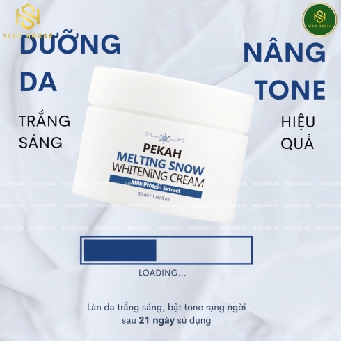 Kem dưỡng trắng nâng tone PEKAH Melting Snow Whitening Cream Milk Protein Extract 50mL
