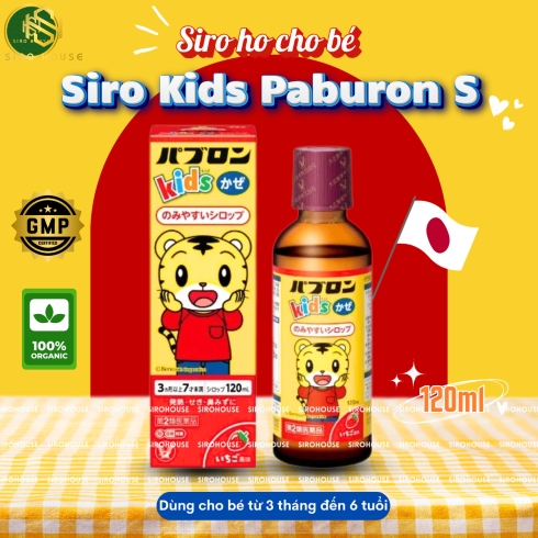Siro trị ho, cảm cúm PABURON Kids 120ml 