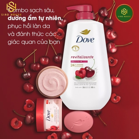 Sữa tắm DOVE Revitalizante Cherry & Chia Milk 905ml