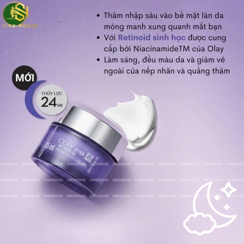 Kem dưỡng mắt ban đêm OLAY Eyes Retinol 24 Night Eye Cream 15mL