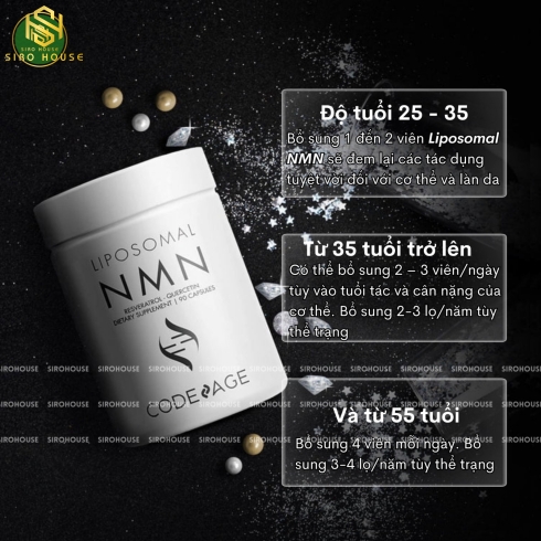 Viên uống trẻ hóa da, chống lão hóa CODEAGE Liposomal NMN 90 viên