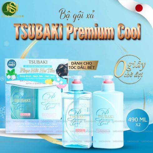 Bộ gội xả TSUBAKI Premium Cool 490ml