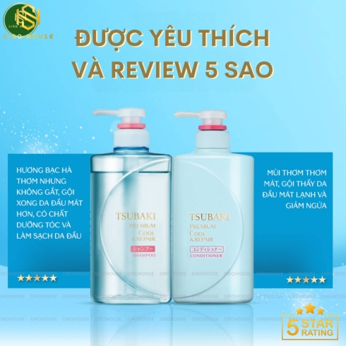 Bộ gội xả TSUBAKI Premium Cool 490ml