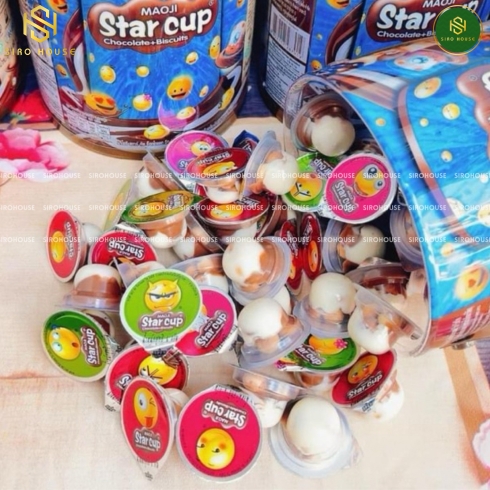 Bánh quy Chocolate + Biscuits MAOJI Star Cup 600g 