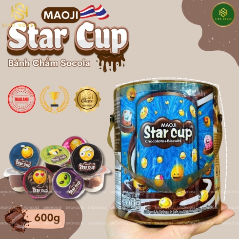 Bánh quy Chocolate + Biscuits MAOJI Star Cup 600g 