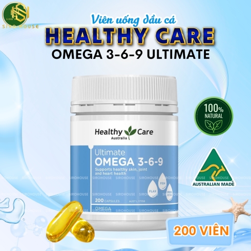Viên uống omega 3-6-9 HEALTHY CARE Ultimate Omega 3-6-9 200v iên