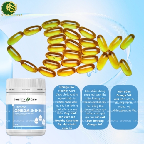 Viên uống omega 3-6-9 HEALTHY CARE Ultimate Omega 3-6-9 200v iên