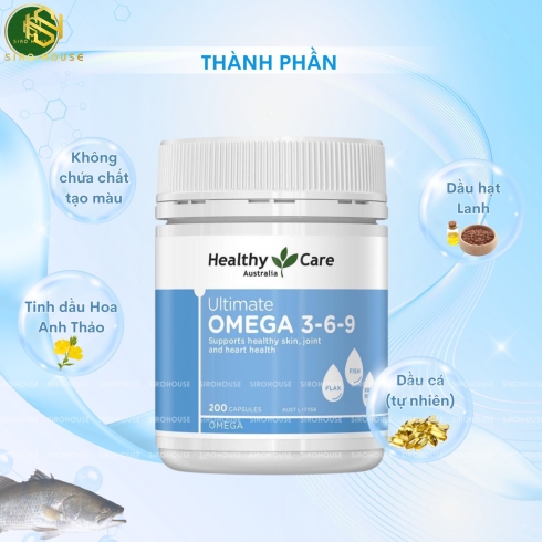 Viên uống omega 3-6-9 HEALTHY CARE Ultimate Omega 3-6-9 200v iên