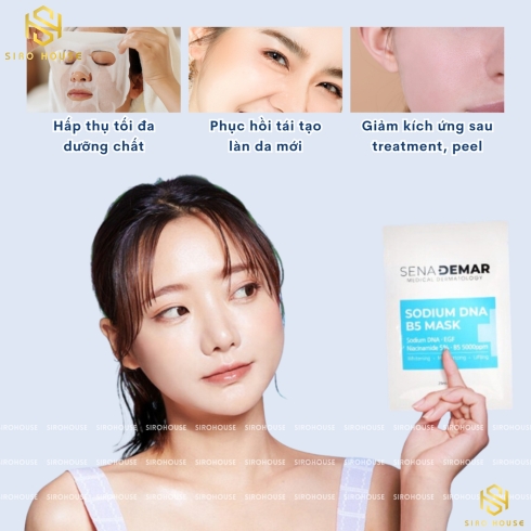 Mặt nạ cấp ẩm, dưỡng trắng, phục hồi da Sena Demar Sodium DNA B5 mask