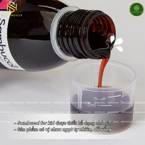 Siro tăng đề kháng SAMBUCOL Liquid For Kids + Vitamin C 120mL