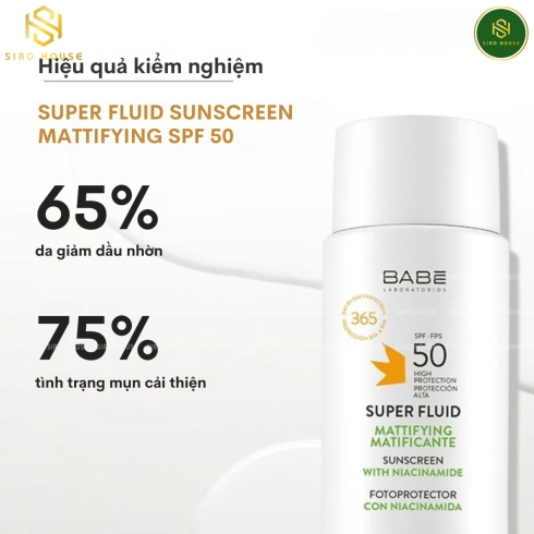 Kem chống nắng BABE Super Fluid Matifiant Sunscreen SPF50 50mL