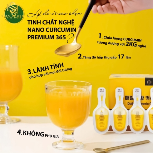 Tinh chất nghệ nano HAMIN BIO Daily Turmeric Curcumin Premium 365 (32 tép x 3g) 