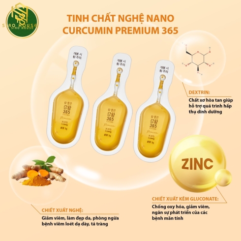 Tinh chất nghệ nano HAMIN BIO Daily Turmeric Curcumin Premium 365 (32 tép x 3g) 