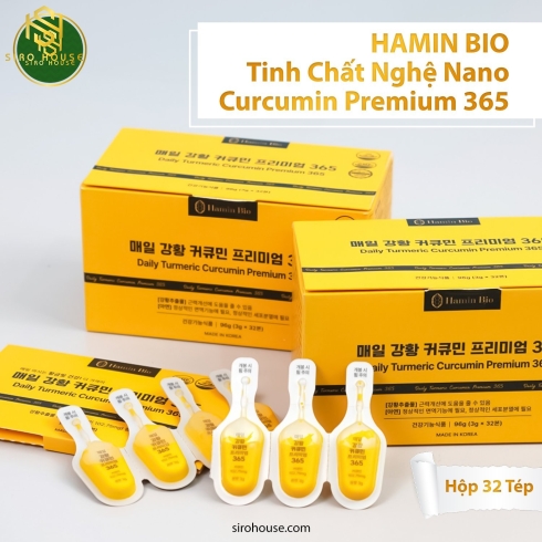 Tinh chất nghệ nano HAMIN BIO Daily Turmeric Curcumin Premium 365 (32 tép x 3g) 