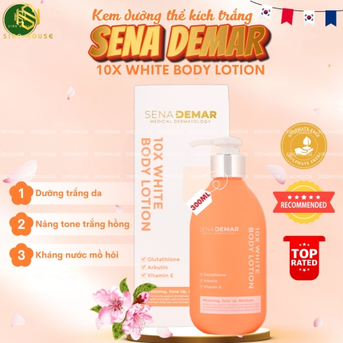 Dưỡng thể SENA DEMAR 10x White Body Lotion 300mL 