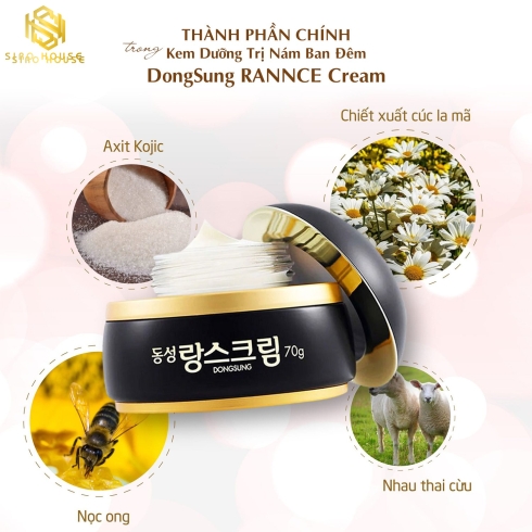 Kem dưỡng trị nám DONGSUNG Rannce Okra Cream (đen) & Rannce Cream (Trắng)