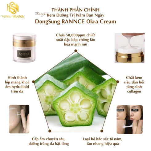 Kem dưỡng trị nám DONGSUNG Rannce Okra Cream (đen) & Rannce Cream (Trắng)