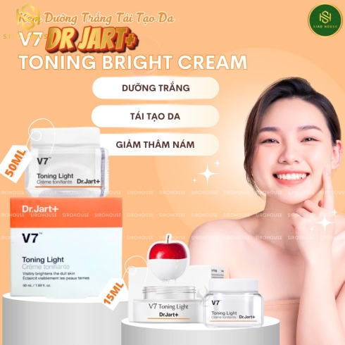 Kem dưỡng Dr.Jart+ V7 Toning Bright Cream dưỡng trắng 50ml & 15ml
