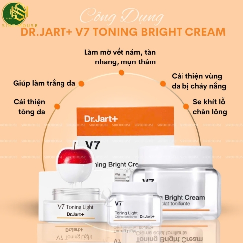 Kem dưỡng Dr.Jart+ V7 Toning Bright Cream dưỡng trắng 50ml & 15ml
