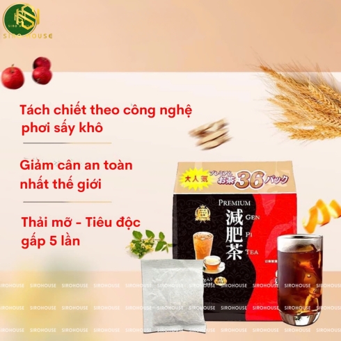  Trà giảm mỡ HAYARI Genpi Tea Premium 36 túi lọc + Tặng 1 gói nhỏ 7 túi lọc
