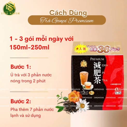  Trà giảm mỡ HAYARI Genpi Tea Premium 36 túi lọc + Tặng 1 gói nhỏ 7 túi lọc