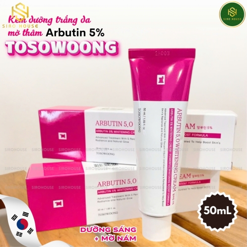Kem dưỡng trị nám TOSOWOONG Arbutin 5.0 Whitening Cream 50mL 
