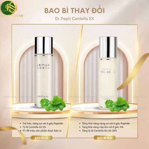Nước cân bằng da DR.PEPTI+ Centella Toner Ex 180mL