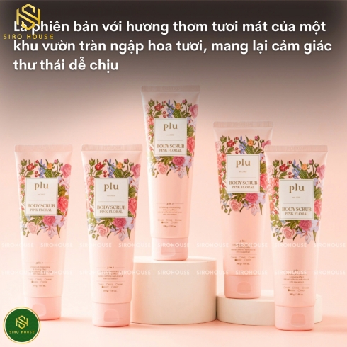 Tẩy tế bào chết toàn thân Plu Body Scrub Pink Floral 200g 