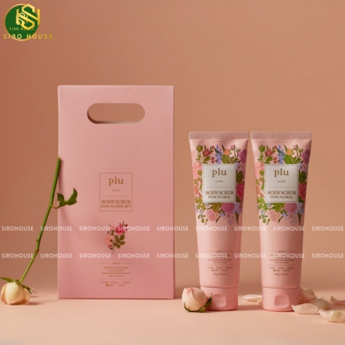 Tẩy tế bào chết toàn thân Plu Body Scrub Pink Floral 200g 