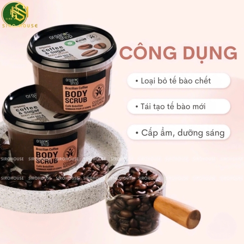 Tẩy tế bào chết toàn thân ORGANIC SHOP #Coffee & Sugar Body Scrub 250mL