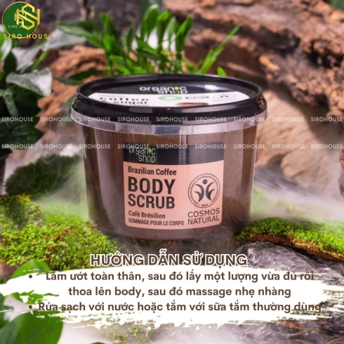 Tẩy tế bào chết toàn thân ORGANIC SHOP #Coffee & Sugar Body Scrub 250mL
