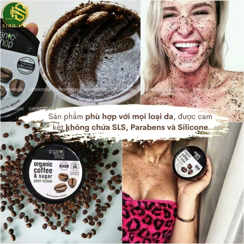 Tẩy tế bào chết toàn thân ORGANIC SHOP #Coffee & Sugar Body Scrub 250mL