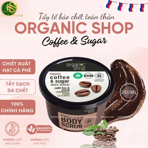 Tẩy tế bào chết toàn thân ORGANIC SHOP #Coffee & Sugar Body Scrub 250mL