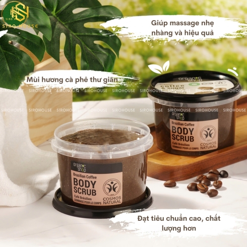 Tẩy tế bào chết toàn thân ORGANIC SHOP #Coffee & Sugar Body Scrub 250mL