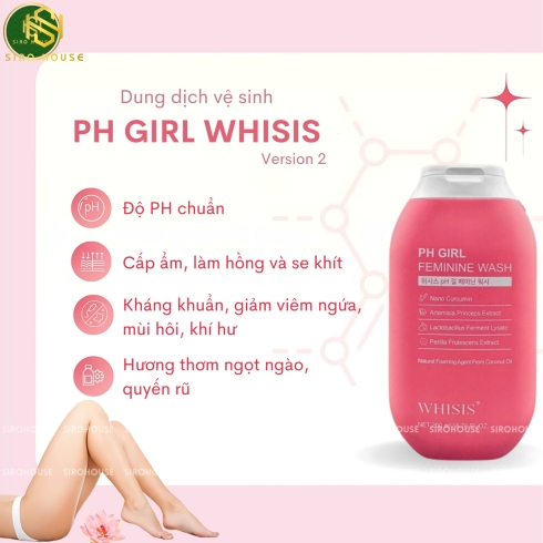 Dung dịch vệ sinh WHISIS PH Girl Feminine Wash 200mL