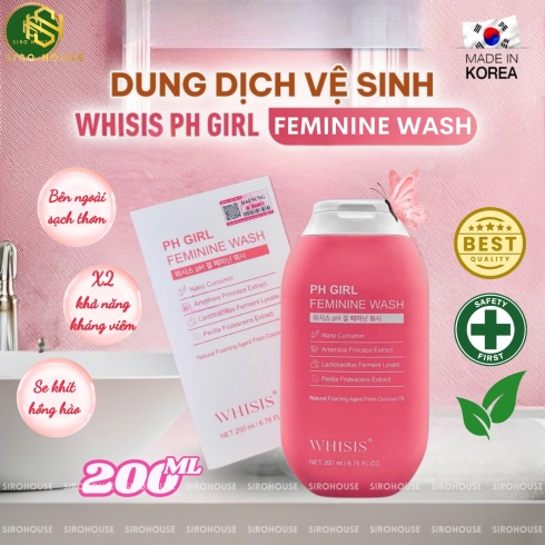 Dung dịch vệ sinh WHISIS PH Girl Feminine Wash 200mL