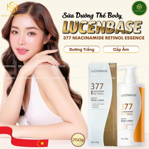 Dưỡng thể LUCENBASE 377 Niacinamide+Retinol Body Lotion 250g