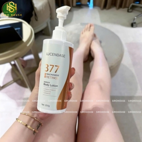 Dưỡng thể LUCENBASE 377 Niacinamide+Retinol Body Lotion 250g