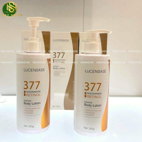 Dưỡng thể LUCENBASE 377 Niacinamide+Retinol Body Lotion 250g