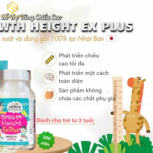 Viên uống tăng chiều cao Growth Height Ex Plus 90g