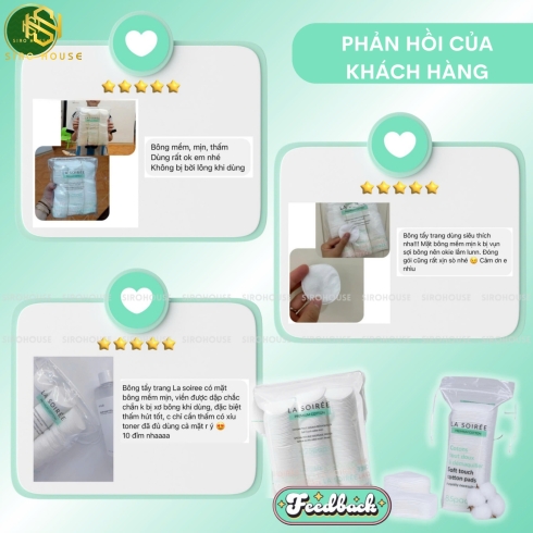 Bông tẩy trang LA SOIRÉE 225 miếng tròn
