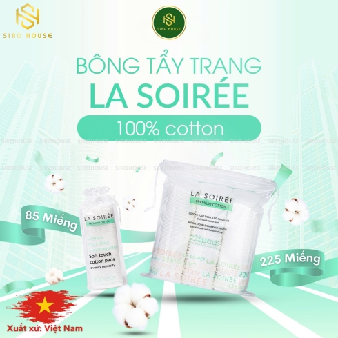 Bông tẩy trang LA SOIRÉE 225 miếng tròn