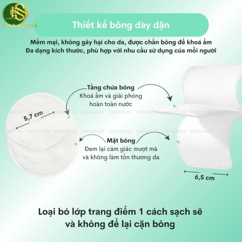 Bông tẩy trang LA SOIRÉE 225 miếng tròn
