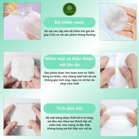Bông tẩy trang LA SOIRÉE 225 miếng tròn