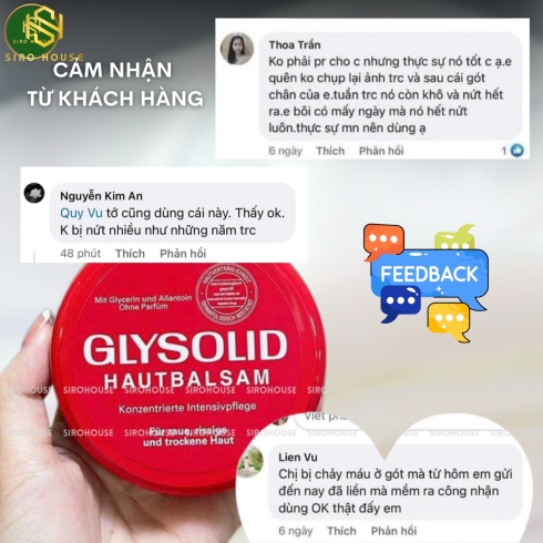 Kem nẻ GLYSOLID Hautbalsam chống da khô nứt nẻ 100mL