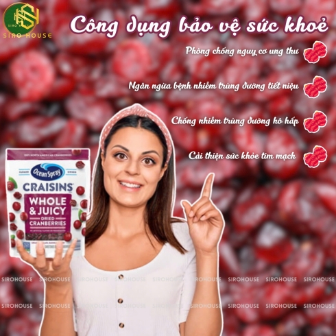 Nam việt quất sấy OCEAN SRAY Craisins Dried Cranberries 1.81kg