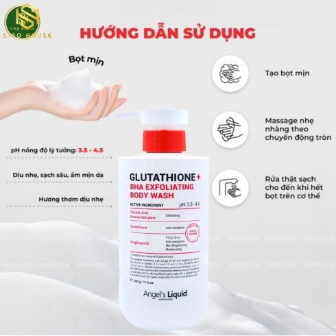 Sữa tắm giảm mụn, mờ thâm ANGEL
