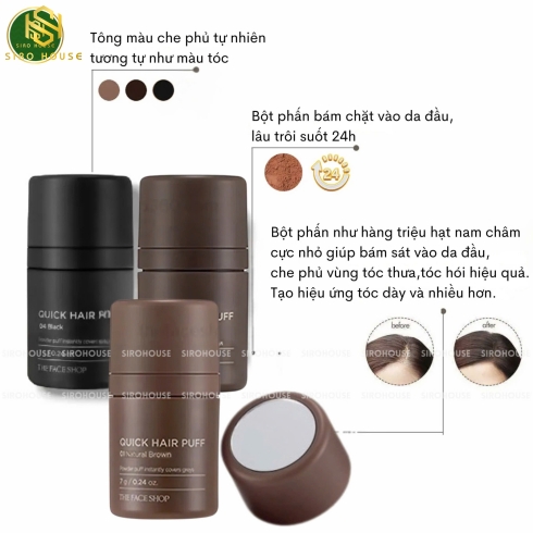 Phấn che hói THE FACE SHOP Quick Hair Puff 7g
